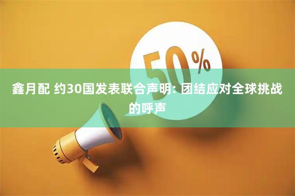 鑫月配 约30国发表联合声明: 团结应对全球挑战的呼声